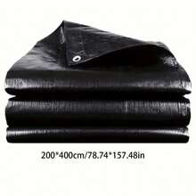 1 块重型黑色防水篷布 - 全天候、防紫外线、耐热、耐用、防撕裂，适用于露营、户外庭院、池塘、泳池盖、船只、房车 - 多用途 - 黑色 - 查看 16