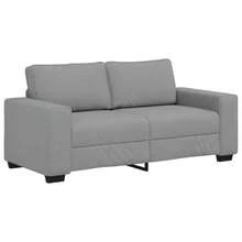 Modern 2-Seater Sofa Upholstered Loveseat With Wide Armrests Light Grey Fabric Couch For Living Room Office - Xám - Xem 8