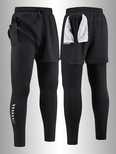 Men's Outdoor Sports Casual Long Pants For Spring And Summer, Double-Layer Running, Fitness Outdoor Sports Long Pants
