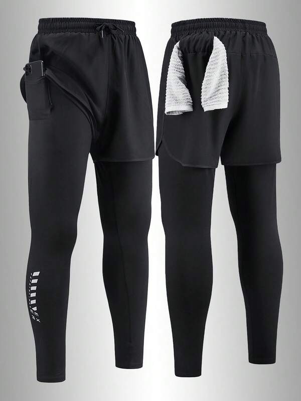 Men's Outdoor Sports Casual Long Pants For Spring And Summer, Double-Layer Running, Fitness Outdoor Sports Long Pants