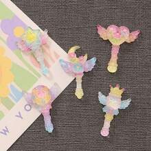 10/20/30件冰透明精致闪亮皇冠星星魔法棒DIY发夹手机壳鞋扣树脂饰品配件 - 彩色 - 查看 3