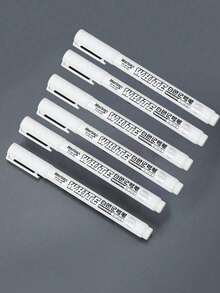 1pc/2pcs/6pcs White Permanent Marker Pen - Christmas Edition, Oil-Based Waterproof Paint Pen For Tire Graffiti, Fabric, Wood, Glass, Rock, DIY Christmas Gifts & Decorations - White - View 14