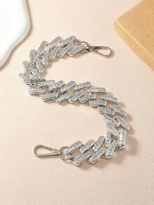 亚克力装饰手提包肩带铝合金扁平链条带配金属扣 15 英寸手提包链条带替换钱包手拿包手柄金属钱包链条包腕带适用于钱包手提包 DIY 工艺品 - 彩色 - 查看 19