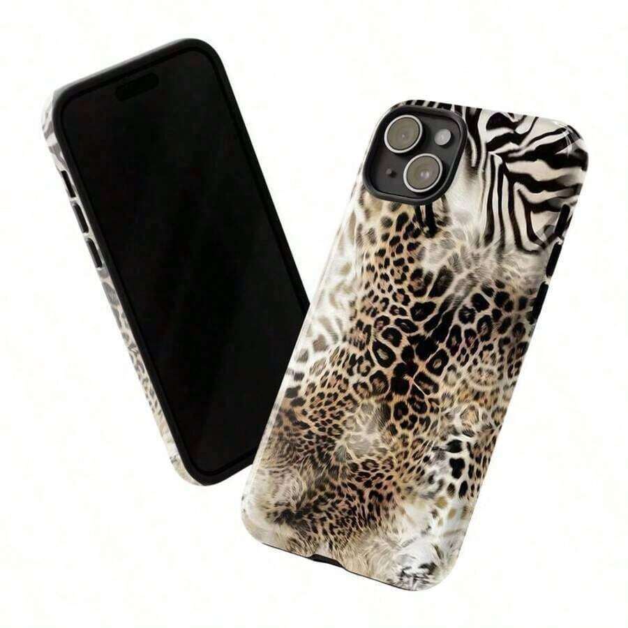 Animal Print Cheetah Zebra Tiger Phone Case Retro Design, Aesthetic Phone Cover For IPhone 16 Pro Max, , Pixel - Màu hỗn hợp 1 - Xem 1