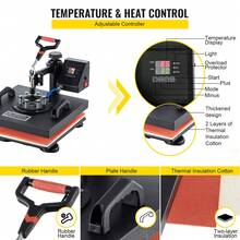 5 In 1 Heat Press, 15" X 15" Clamshell Digital Sublimation For DIY Mug Cap Plate - 查看 3