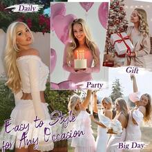 FESHFEN Clip-In Extensions, 50 Cm Wavy Clip-In Hair Extensions Blonde For Women, 5 Pieces, Natural Hair Extensions, Synthetic Hairpiece, Hair Extensions - Platinum Blonde Mixed - View 6