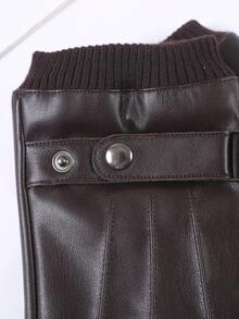 1 Đôi Găng tay da giả cho nam, lót nhiệt, chống gió, chống thấm nước, Găng tay mùa đông ấm áp dùng cho đạp xe, lái xe, hoạt động ngoài trời, găng tay đi tuyết - Luokou ba màu nâu - Xem 4