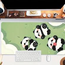 1 Piece Extended Cute Panda Mouse Pad - Large Desk Mat, Stitched Edges, Non-Slip Rubber Base, Compatible With Keyboards And Gaming Mice, Charming Cartoon Panda Design - 23.6 X 11.8 Inches (60 X 30 Cm) - View 1