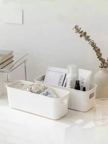 10 cajas de almacenamiento de plástico ABS blanco - Apilables, versátiles, adecuadas para artículos esenciales en hogares, dormitorios, escuelas y oficinas, caja de almacenamiento multifuncional, combinación de cajón de tocador de plástico transparente Caja de organización de cajones, caja de almacenamiento de tocador transparente y versátil