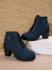 Fall/Winter New Stylish Chic Ankle Boots For Women - Blue - View 2