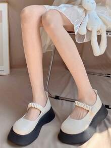 1条装 80克/220克/300克 女士性感闪光透明亮片黑色连裤袜，春秋冬三季商务性感保暖连裤袜，带保暖内衬，保暖打底裤 - 黑色 - 查看 7