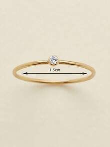 1pc 316L Stainless Steel Birthstone Ring For Woman Gold Color Simple Style Ring Festival Party Fashion Jewelry Dropshipping