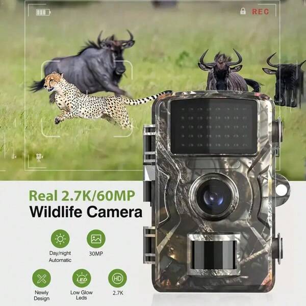 4K HD Hunting Camera - Outdoor Infrared Sensor Camera, 48MP, 130° Wide-Angle Angle, IP66 Waterproof, 32GB Memory Card, Suitable For Wildlife Monitoring And Outdoor Hunting Videography