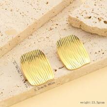 Pendientes de botón personalizados creativos, serie geométrica, labios, corazón sencillo, corazón doble, mariposa chapada en oro de acero inoxidable