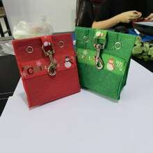 Red Christmas Pet Waste Bag Holder With Buttons