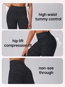 1pc Women's High Waist Butt Lifting Leggings, Tight Fit Workout Pants, Joggers, Cycling Tights, Activewear, Camouflage, High Elasticity, Soft Breathable, Moisture Wicking, Suitable For Gym Fitness, Yoga, Pilates, Outdoor, Casual, Sports, Running, Jogging, Exercise, Cycling, Tennis, Badminton, Soccer, Golf