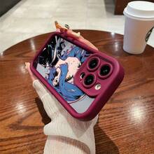 Funda de teléfono con patrón de chica anime para iPhone 16 negro 12PRO a prueba de golpes y anti-caída fundas de teléfono 14PROMAX XSMAX TPU engrosado 11PRO mujeres 16PRO parejas 13 linda 15PROMAX diseño de protección de lente de cobertura completa 12MINI estética 14PLUS hombres 16PLUS sensación suave 15 única 15PRO/13MINI/16PROMAX/12/11PROMAX/15PLUS/13PRO/14/16/11/XR/13PROMAX/XS/14PRO/12PROMAX - Marrón - Ver 2