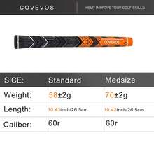 13 Stücke Golfgriffe aus natürlichem Gummi-Material, mit strapazierfähigem rutschfestem Design, geeignet für Herren und Damen Profigolf-Schläger, Orange/Standardgröße/Mittlere Größe