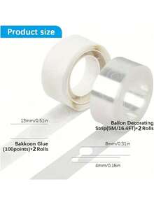 3 Rolls Of Balloon Adhesive, Daily Multi-Purpose Detachable Adhesive Sticker, Used For Balloon Fixation, Birthday Party, Wedding Balloon Pasting Ceiling Background Wall - Clear - View 17