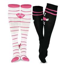 Women's Knee High Socks Cotton 2 Pair Pack - Valentine's Day & Mother's Day Gifts - Comfortable Crew Socks For Women 9-11/6-9 - 如圖696 - 查看 1