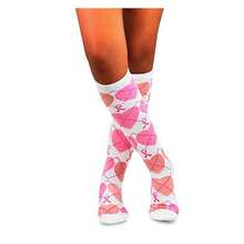 Breast Cancer Awareness Knee High Socks Women 3-Pack Pink/White - As Picture 687 - View 3
