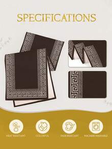 1/2/4/6/8 Stücke Set - Elegante einfarbige braune Tischsets, Tischläufer, minimalistischer chinesischer Stil - geeignet für Festtagsbankette und den täglichen Gebrauch in Küche, Esszimmer, Untersetzer, rechteckige Dekoration, Heimdekoration, perfektes Geschenkset Tischsets, Party Tischsets, Kaminsims Schal, Glasfenster Schal, Heimdekoration, Eingangsbereich Dekoration, Esszimmer Dekoration, Raumdekoration, Bettschal