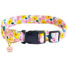 Collar ajustable y lindo para perros con encanto de flor, collar suave, cómodo y resistente para perros pequeños, medianos y grandes
