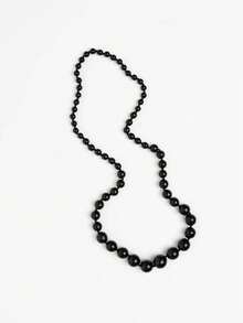 1 pieza Collar de efecto de ampliación gradual tejido con cuentas de plástico de estilo bohemio geométrico, collar largo para mujer, adecuado para vacaciones, viajes, regalos y uso diario