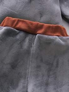 3pcs Kids Winter Warm Cartoon Embroidered Hooded Zipper 3 Pieces Set - Dark Grey - View 4