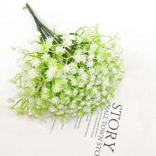 12支装豪华仿真满天星花束 - 逼真仿真花卉，完美适用于家居装饰、万圣节等场合 - 多功能桌面摆件仿真花装饰 - 彩色 - 查看 8