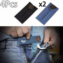 3/4pcs Elastic Waist Extender, Adjustable Pants Waist Extender, Jeans Waist Extender, Waist Button Elastic Adjuster