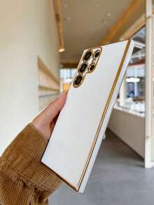 6D Electroplated Simple Affordable Shockproof Phone Case Compatible With IPhone 17/6/7/8/X/XS/XR/11/12/13/14/15/16, Galaxy S9/S10/S20/S21/S22/S23/S24/S25, A03/A04/A05/A06A07/A17/A12/A13/A14/A15/A16/A21S/A22/A23/A24/A25/A31/A32/A33/A34/A35/A50/A51/A52/A53/A54/A55/A71,Note8/9/10 - White - View 5