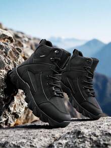 Botas de Trabalho de Inverno Masculinas, Botas de Neve de Deserto Respiráveis e Duráveis para Caminhada ao Ar Livre, Botas de Neve de Cano Alto Unissex Tamanho 36-46 com Forro Extra Quente