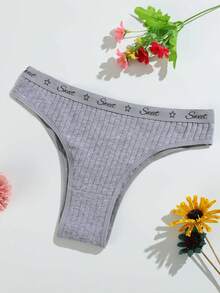 7 Stücke Damen Uni & Bedruckte Minimalistische Lässig Doppelschicht Schritt Höschen, Damen Unterwäsche