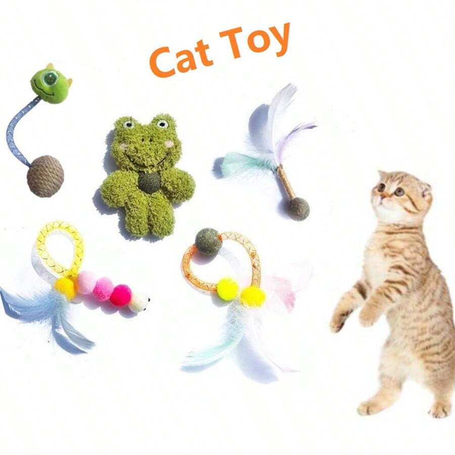 1/3/5 Stücke zufällige Farbe Katzen Federn Plüsch Katzenminze Spielzeug, Angstlinderung für Wohnungskatzen, Zahnreinigung, Verdauungsförderung, interaktives Spielzeug aus weichem Material, mit Katzenminze angereichert für erhöhte Anziehungskraft, mit Kick- und Schlagaktion, zur Unterhaltung und Stimulation von Katzen in Innenräumen, das perfekte Geschenk für Haustierkatzen zu Weihnachten und Neujahr