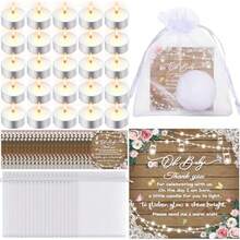 D150 Pcs Baby Shower Party Favors For Guests Rustic Wood Baby Shower Gifts Include 50 Tea  Candles 50 Rustic Floral Thank You Cards 50 Return Gift Bags For Gender Reveal Party Plies10 - chủ yếu là người da trắng - Xem 1