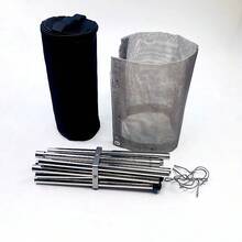 L/M 便携式折叠烧烤炉户外不锈钢网架壁炉烧烤炉灶不粘露营野餐折叠烧烤架户外篝火折叠迷你烧烤炉烹饪工具柴火加热器 - 銀色 - 查看 13