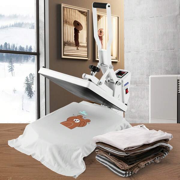 Prensa térmica  , máquina de prensado térmico para camisetas, calentamiento rápido, impresora de sublimación industrial digital potente para vinilo de transferencia térmica, prensa térmica de alta presión de 15 x 15, fácil de usar, blanca
