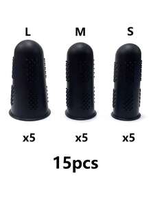 3pcs Silicone Finger Protectors, Finger Protectors, Finger Protectors For Hot Glue, Silicone Thimble, Hot Glue Finger Protectors, Fingers Tip Pads Grips For Money Counting Collating Writing Sorting Task Hot Glue And Sport Games (Blue) - Black - View 15