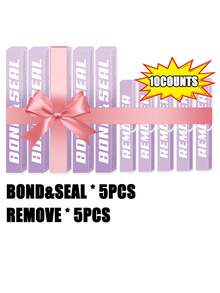 10/5/3/1 unidades Pegamento y sellador de pestañas de 10ml, removedor de 5ml, resistente al agua y de larga duración para uso todo el día, 2 en 1 para extensiones de pestañas DIY