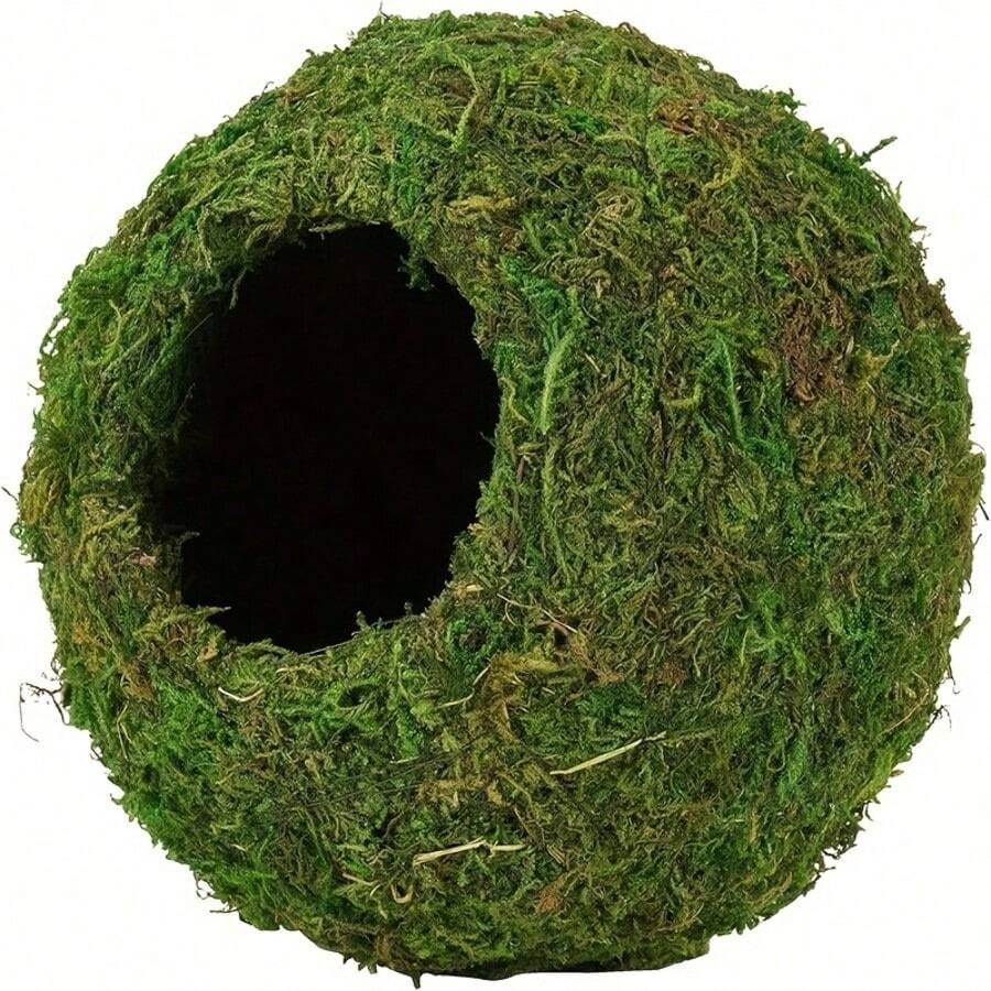 Mossy Caves, Artificial Green Moss Caves Hide For Pet Reptile Frogs And Snakes, Terrarium & Vivarium Decor, Crested Gecko Tank Decor (Woodland Green)