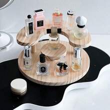 1pc Wooden Vertical Storage Rack, Multi-Tier Display Stand For Cakes, Snacks, Figurines, Perfumes, Home Use