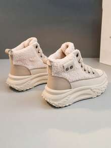 1 Pair High-Quality Women's Winter Multifunctional Fashion Casual Thermal-Lined Thick Sole High-Top Snow Boots, Outdoor Sports Casual Shoes, Daily Matching Casual Shoes, Hiking Boots - Brown - View 5