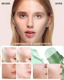 3pcs Green Tea Mask Stick, Lackhead Remover With Green Tea Extract, Blackheads & Face Moisturizing, Deep Cleanse Green Tea Mask Stick Pore Cleaner,Skin Brightening For All Skin Types - 綠色 - 查看 3