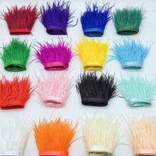 1M 8-10cm White Black Peacock Blue Ostrich Feather Trim - 3 Colors Artificial Feathers For DIY Crafts, Costumes, Wedding & Party Decorations