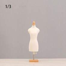 1 件迷你 DIY 模型，适用于服装设计、缝纫教学、学生服装设计、迷你 BJD 3D 女款裁剪模型 - 米色 - 查看 6