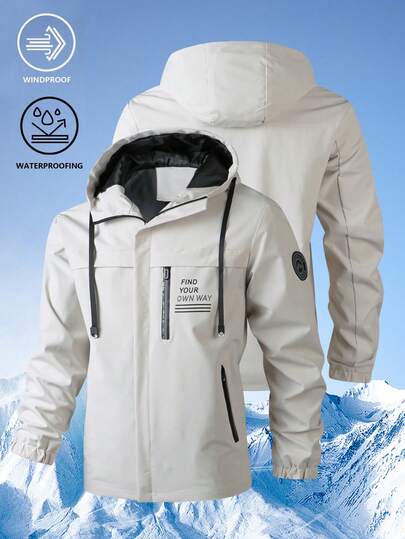 1 قطعة معطف رياضي مقاوم للرياح للرجال، معطف مقاوم للماء مناسب للربيع والخريف