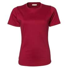 Tee Jays Camiseta de manga corta con entrelazado para mujer/dama (rojo oscuro) - Rojo - Ver 1