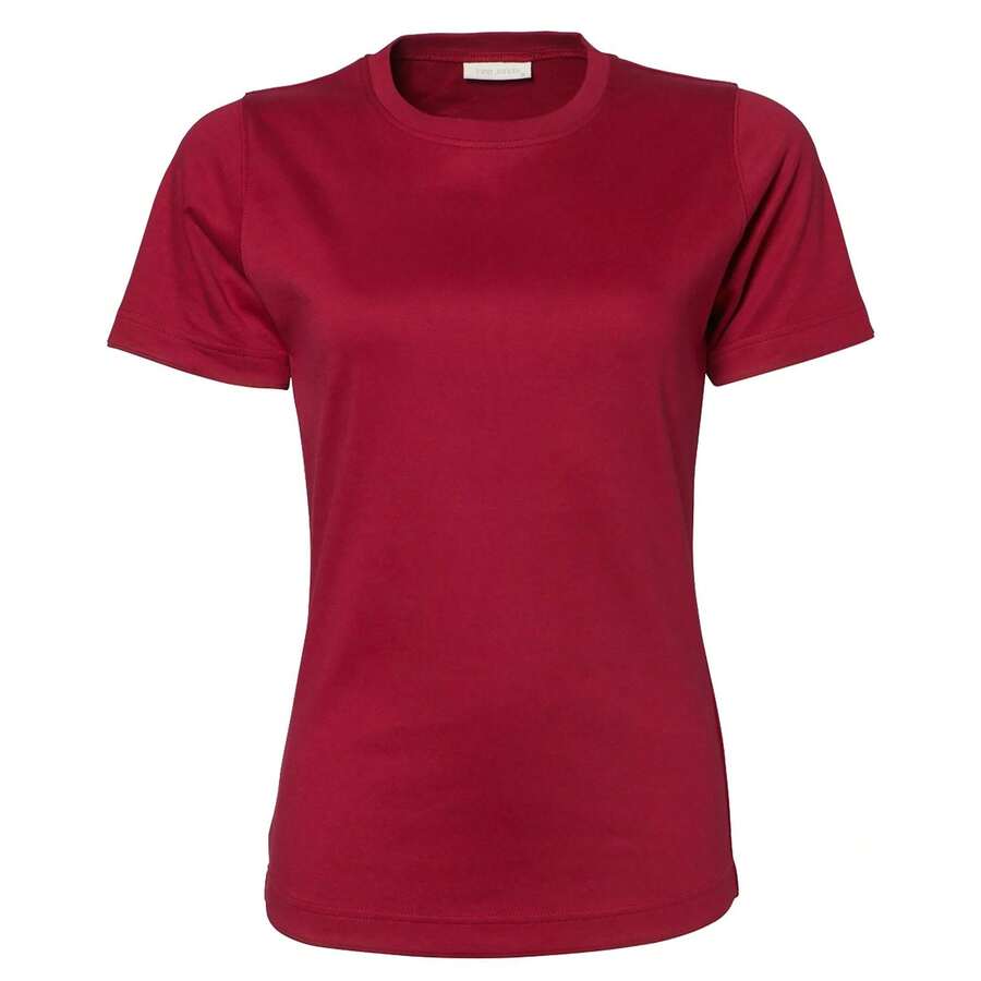 Tee Jays Camiseta de manga corta con entrelazado para mujer/dama (rojo oscuro) - Rojo - Ver 1