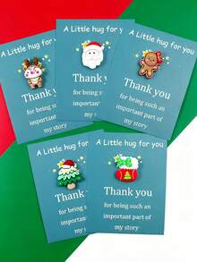 5 sztuk świątecznych kartek okolicznościowych z żywicy z kieszonką Embrace, kartki z podziękowaniami, wyrażające wdzięczność za prezent z kartą